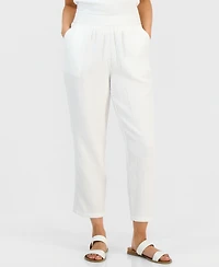 Style & Co Petite Mid-Rise Tapered Cotton Pull-On Pants, Macy's Exclusive