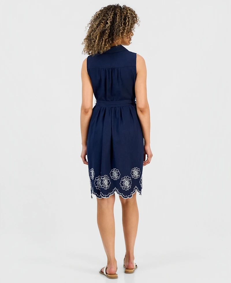 Style & Co Petite Sleeveless Scalloped-Hem Shirtdress, Macy's Exclusive