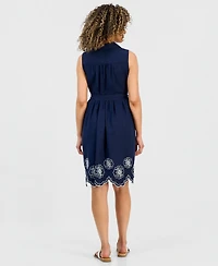 Style & Co Petite Sleeveless Scalloped-Hem Shirtdress, Macy's Exclusive