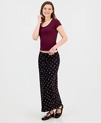 Hippie Rose Juniors' Printed Mesh Midi Skirt