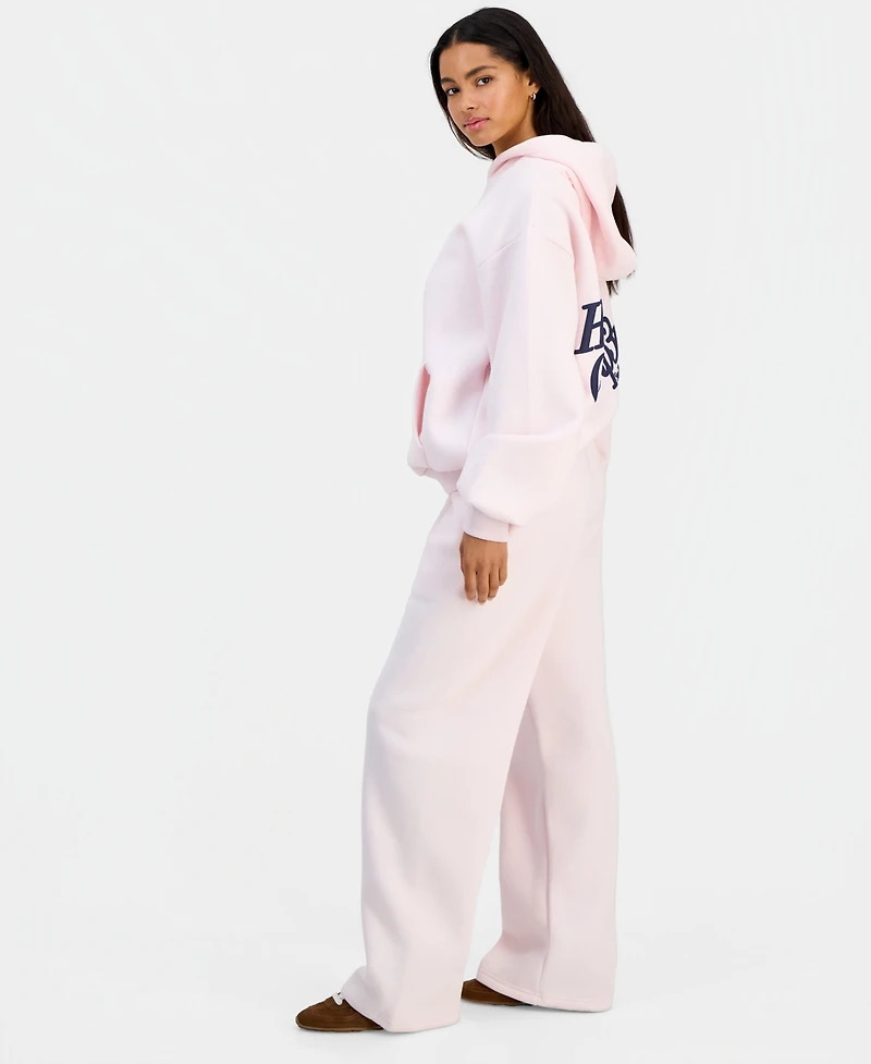 The Happy Camp3r Juniors' Puff-Print Wide-Leg Sweatpants