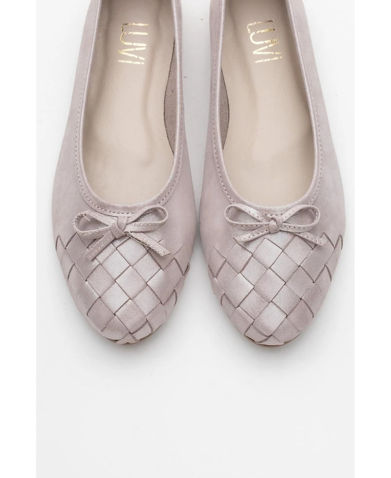 Forever and Always Shoes Women's Nopos Leather Cap Toe Ballet Flat