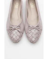 Forever and Always Shoes Women's Nopos Leather Cap Toe Ballet Flat