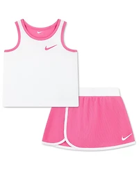 Nike Girls' Toddler 2T-4T Dri-fit Color-Blocked Tank Top and Scooter Skort, 2-Piece Set