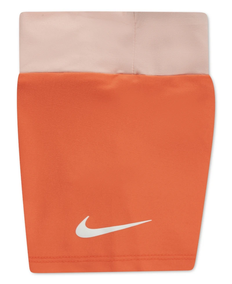 Nike Girls' Toddler 2T-4T Crewneck T-Shirt and Crossover Bike Shorts, 2-Piece Set