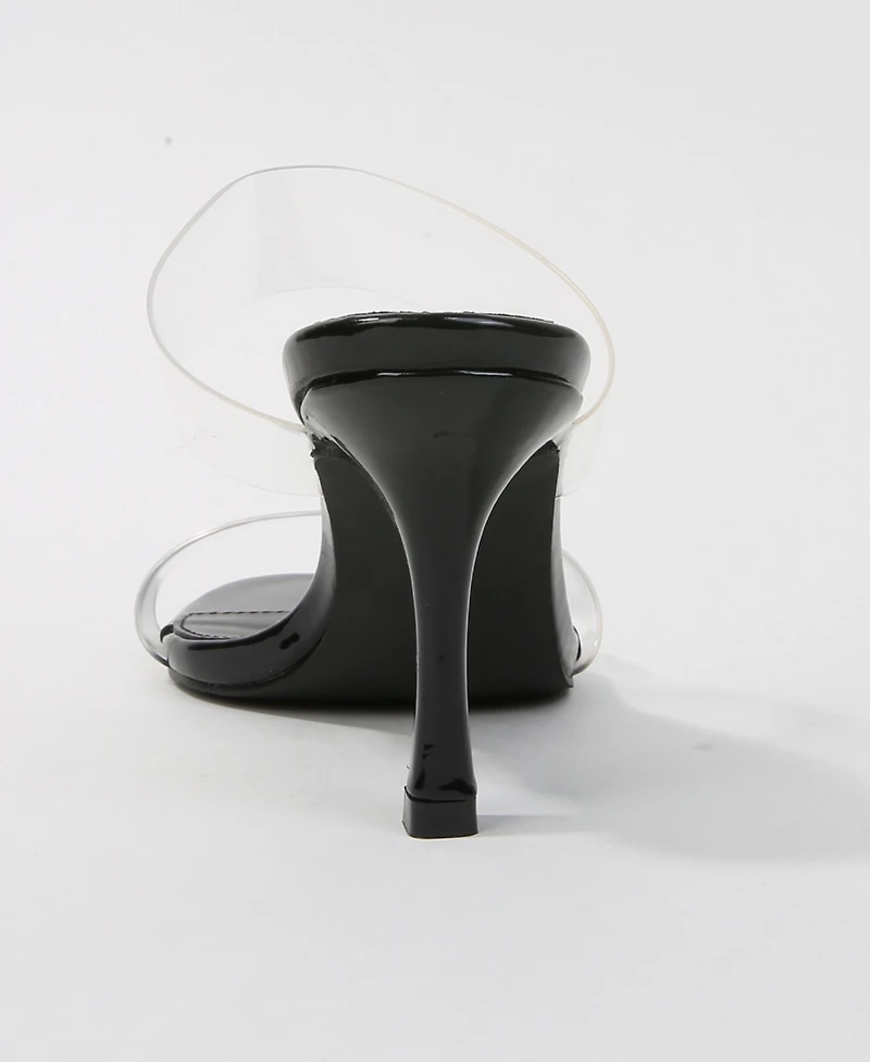 Berness Women's Calia Clear Strap Heeled Slides