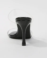 Berness Women's Calia Clear Strap Heeled Slides