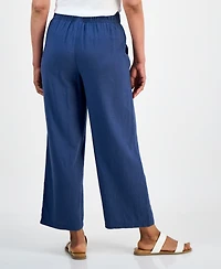 Style & Co Petite High-Rise Wide-Leg Ankle Pants, Macy's Exclusive