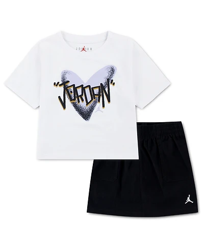 Jordan Boys' 4-6X Heart T-Shirt and Skort, 2-Piece Set