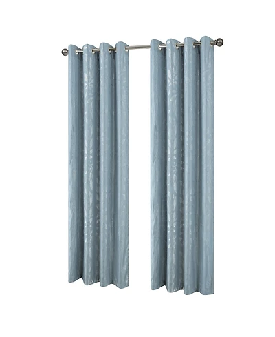 Rt Designers Collection Bexley Foil Jacquard Polyester Window Curtain Grommet Panel 52" x 84