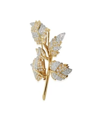 Pre-Owned Tiffany & Co Yellow Gold and Platinum Diamond 5 Leaf Schlumberger Brooch