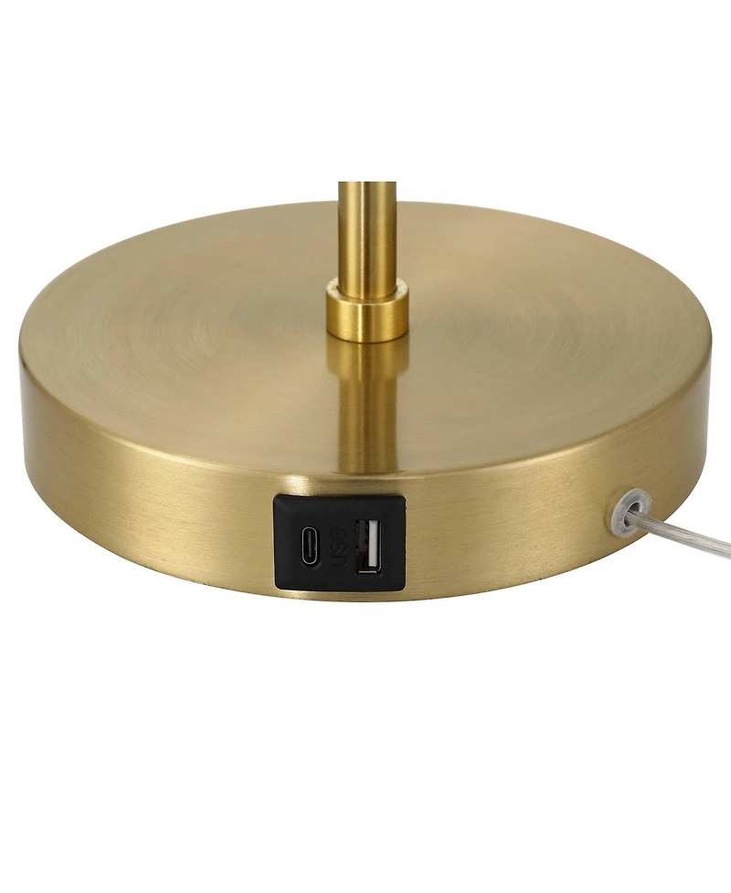 360 Lighting Pierre 23"H Metal Dome Pull Chain Usb Table Lamp Set of 2