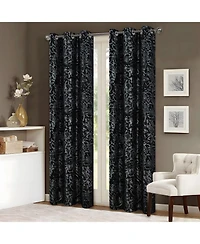 Rt Designers Collection Brighton Foil Jacquard Polyester Grommet 2 Pack Window Curtain Panel Set 36" x 84"