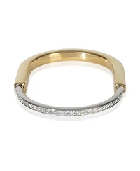 Pre-Owned Tiffany & Co White Gold and Yellow Gold Diamond Lock Bracelet, Size Small