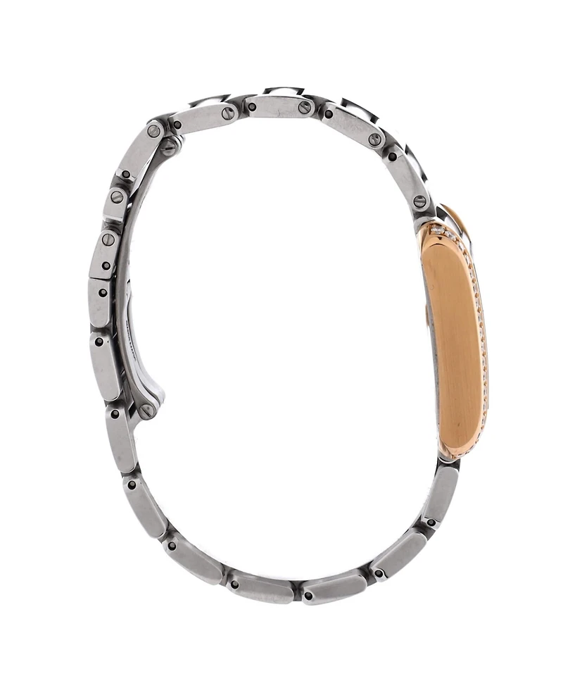 Pre-Owned Cartier Tank Anglaise Quartz Watch in Stainless Steel and Rose Gold with Diamond Bezel 23mm