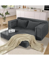 gaomon 75" Convertible Sofa Bed, Boneless Futon Couch with 2 Pillows, Pull-Out Loveseat Sleeper