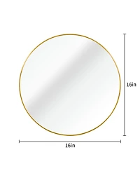 Busdays Gold 16 Inch Metal Round Bathroom Mirror