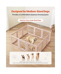Aostirmotor 60" Dog Whelping Box with Transparent Window Playpen for X-Large Dogs
