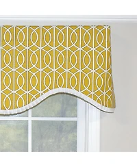Rlf Home Sequence Ruffled Cornice 100% Cotton with Fully Lined 3" Rod Pocket Valnance for Windows 50" x 17" Lemon