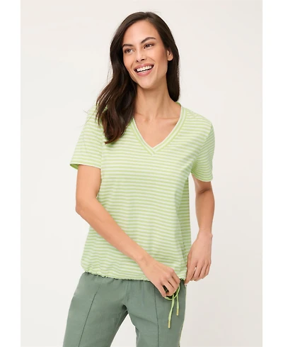 Olsen Women's Stripe V-Neck T-Shirt