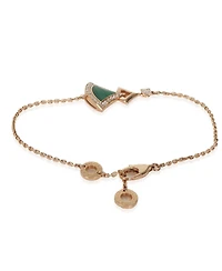 Pre-Owned Bvlgari Rose Gold Malachite and Diamond Diva's Dream Bracelet