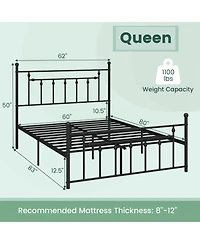 Gouun Heavy-duty Metal Bed Frame with Headboard