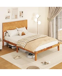 Gouun Bed Frame with Headboard and Storage Space