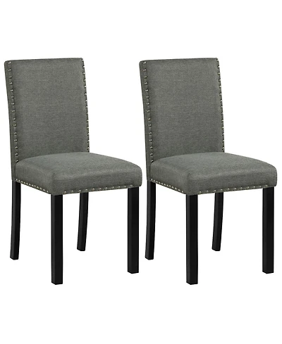 Gymax Wooden Dining Chairs Set of w/Solid Rubber Bent Wood Legs for Dining Room