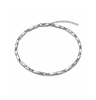 Rebl Jewelry Twisted Link Bracelet Stainless Steel
