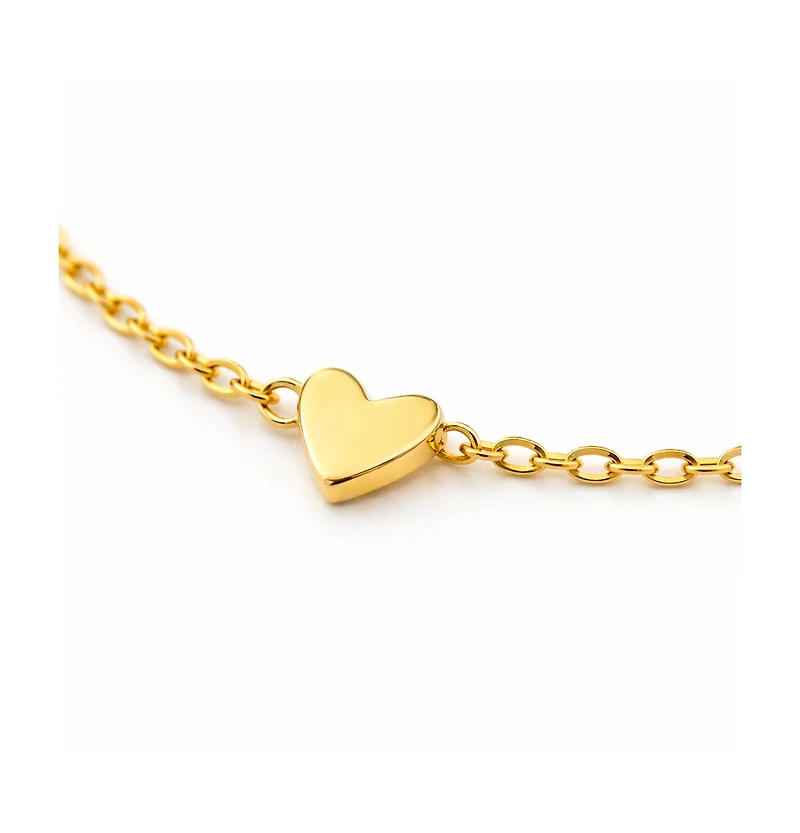 Rebl Jewelry Dainty Heart Station Bracelet Stainless Steel