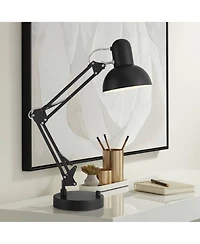 360 Lighting Wyatt 25" High Modern Desk Lamp Usb Port Architect Adjustable Height Metal Single Home Office Charging