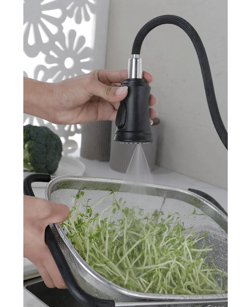 Busdays Kitchen Faucet with Pull-Down Sprayer, Single-Handle Stainless Steel Pull Out Kitchen Faucet, 2-in-1 Spray Head