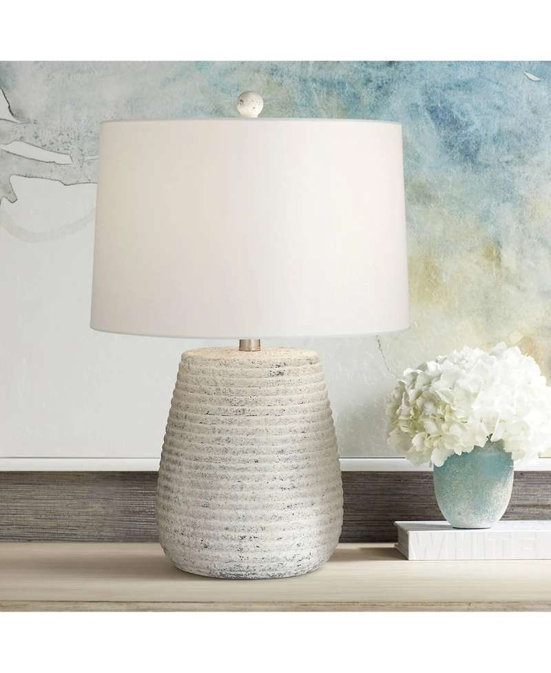 360 Lighting 23" High Small Mid Century Modern Accent Table Lamp Handcrafted Sandstone Finish Ceramic Living Room Colors May Vary