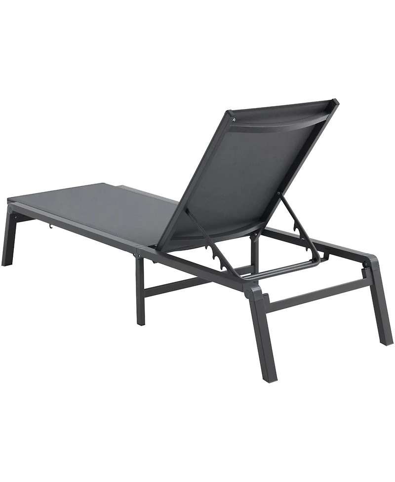 Clihome Chaise Lounge Chair Outdoor Patio Lounge Chair with Adjustable 5-Position