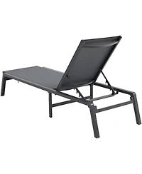 Clihome Chaise Lounge Chair Outdoor Patio Lounge Chair with Adjustable 5-Position