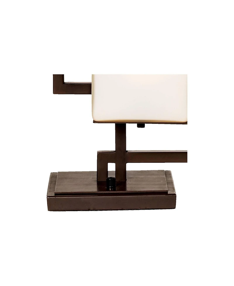 Possini Euro Design 24" High Geometric Small Modern Table Lamps Set of 2 Roman Bronze Finish Metal Living Room Bedroom