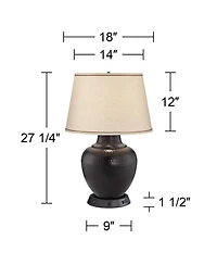 Barnes and Ivy Brighton 27.25" Tall Rustic Farmhouse Table Lamp with and Usb Base