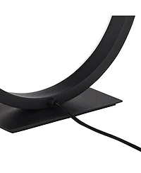 Possini Euro Avante Looped Ring 10" High Small Modern Accent Table Lamp Led Metal Single Shade Living Room Bedroom