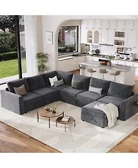 gaomon Sectional Sleeper Sofa with Pull-Out Bed