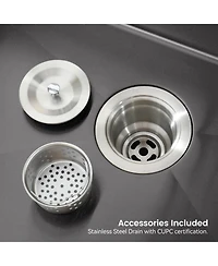 Busdays Stainless Steel Kitchen Sink, 30″x19″ Single Bowl, Undermount HandmadeSink , with Us Standard Drain and Hook, Ss-bl-05
