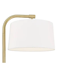 360 Lighting Serra Modern 64" Tall Standing Floor Lamps Set of 2 Lights Chairside Arc Foot Switch Offset Arm Metal Warm