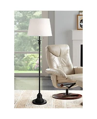 360 Lighting Spenser Traditional 58" Tall Standing Floor Lamp Skinny Pole Pull Chain Satin Metal Living Room Bedroom House