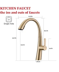 Busdays Single Handle Stainless Steel Pull Out Kitchen Faucet