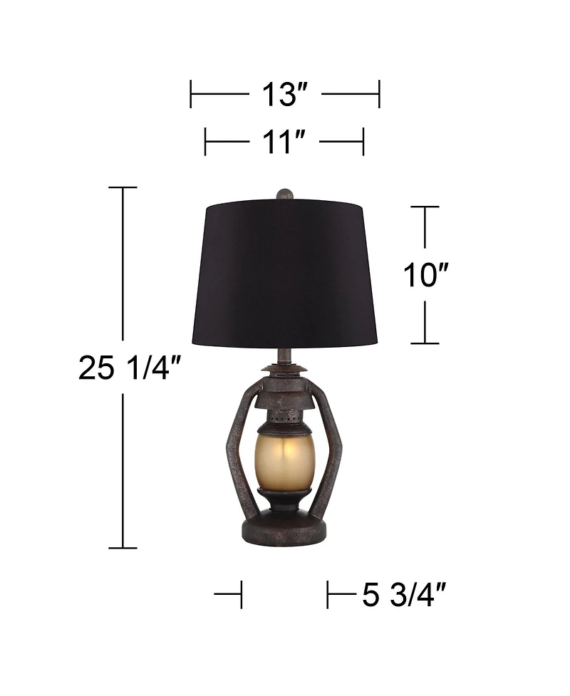 Franklin Iron Works Horace 25.25" Tall Rustic Table Lamps