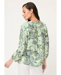 Olsen Women's Safari Print Tunic Blouse