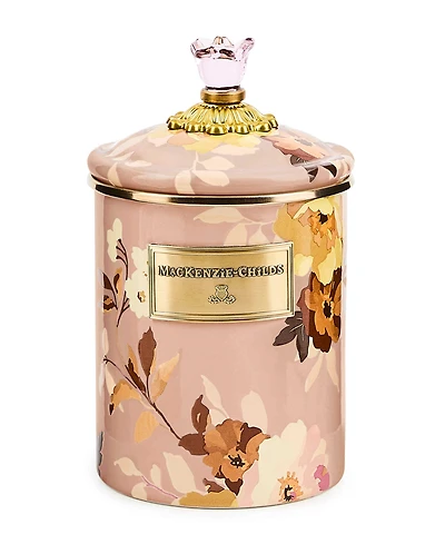 MacKenzie-Childs Wild Rose Mauve 48 oz. Medium Canister