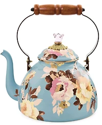 MacKenzie-Childs Wild Rose Slate 3-Quart Tea Kettle