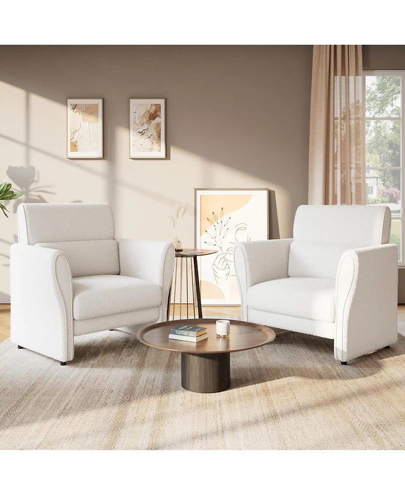 gaomon Upholstered Accent Chair with Arms, Comfy Reading Chair, Modern Lounge Chair for Living Room