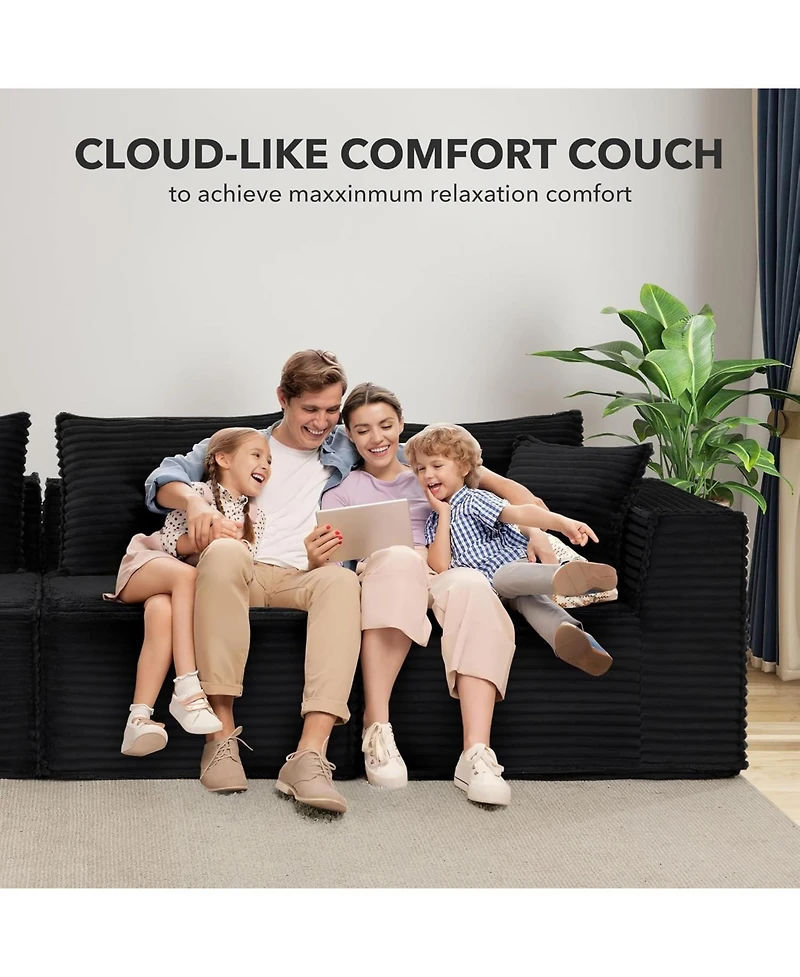 gaomon 108" Cloud Sectional Sofa, Modular Boneless Couch with Memory Foam, No Assembly