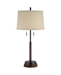 Possini Euro Design Modern Table Lamp with Usb and Ac Power Outlet Workstation Charging Base 33" Tall Drum Shade Office